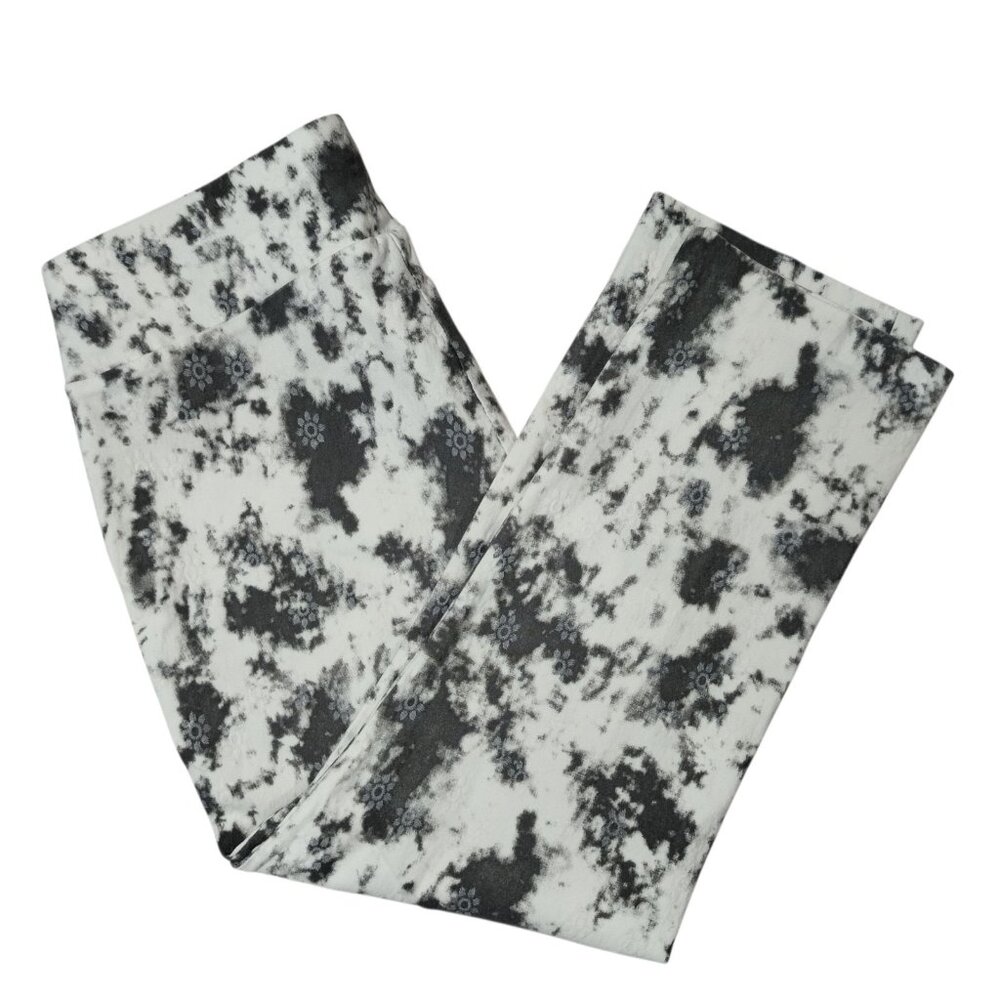 Insight Black & White Tie-Dye Capris with Skinny Legs